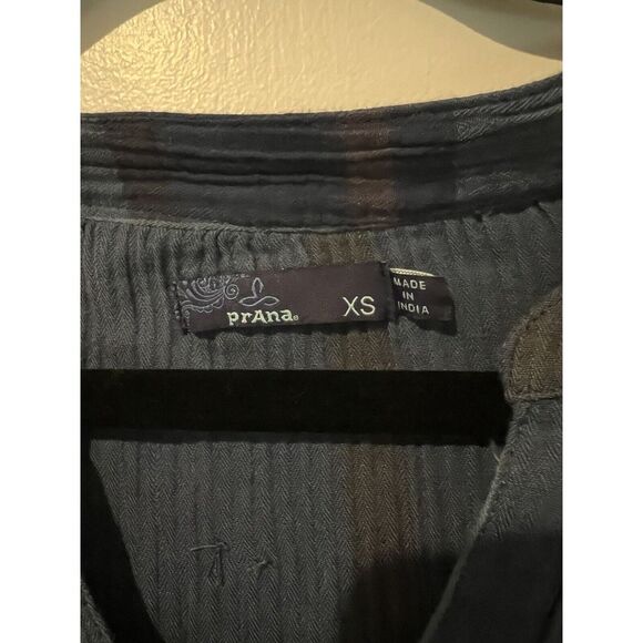 Prana Dress Womens XS Blue Plaid Long Sleeve Casual Drop Waist‎ Boho - Picture 2 of 6